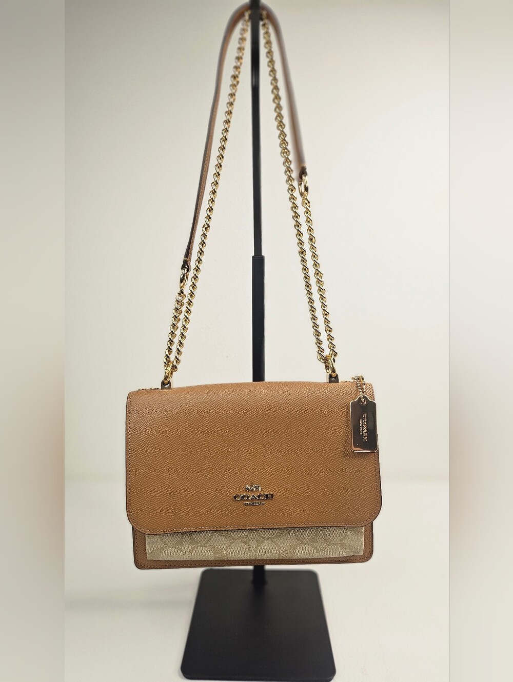 Authentic Coach Klare Convertible Signature Shoulder Bag Saddle Brown
